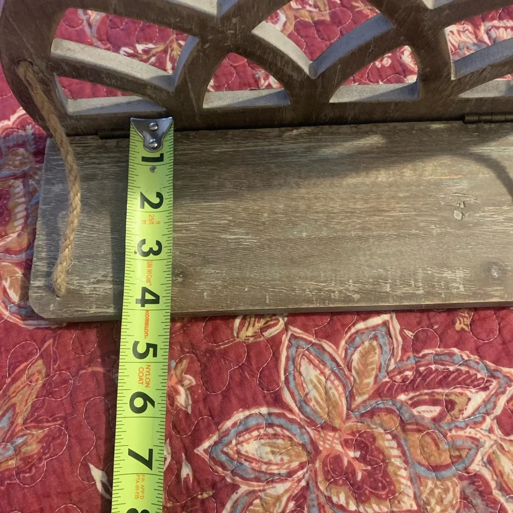 Rustic Wood Folding Wall Shelf, distressed boho style